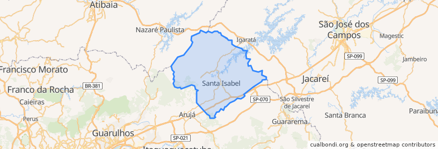 Mapa de ubicacion de Santa Isabel.