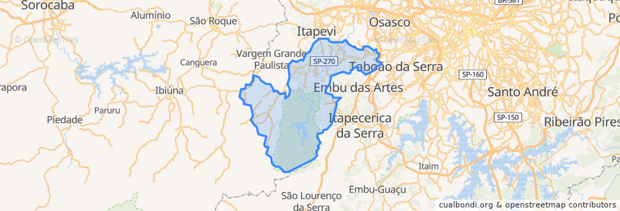 Mapa de ubicacion de Cotia.