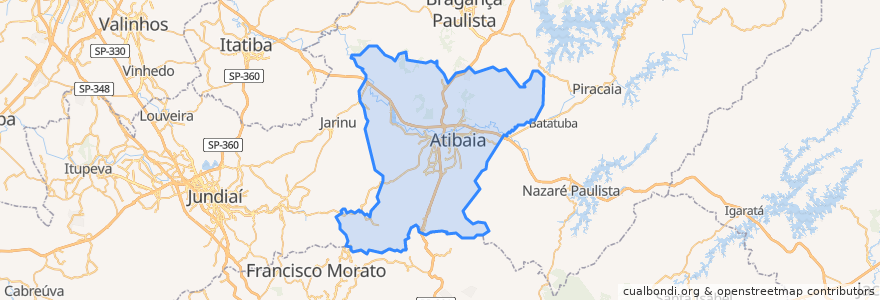 Mapa de ubicacion de Atibaia.