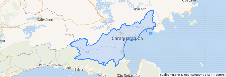 Mapa de ubicacion de Caraguatatuba.