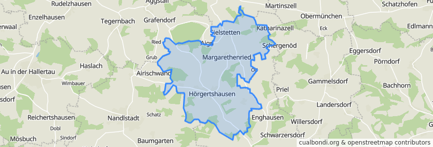 Mapa de ubicacion de Hörgertshausen.