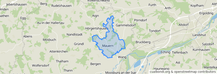 Mapa de ubicacion de Mauern.