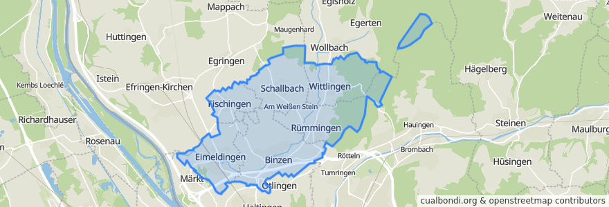 Mapa de ubicacion de Verwaltungsverband Vorderes Kandertal.