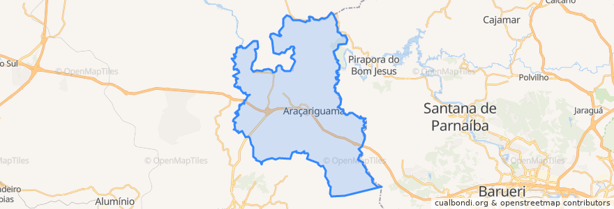 Mapa de ubicacion de Araçariguama.