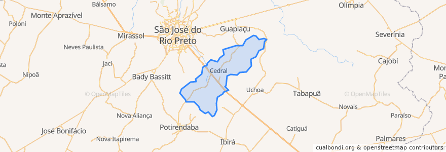 Mapa de ubicacion de Cedral.