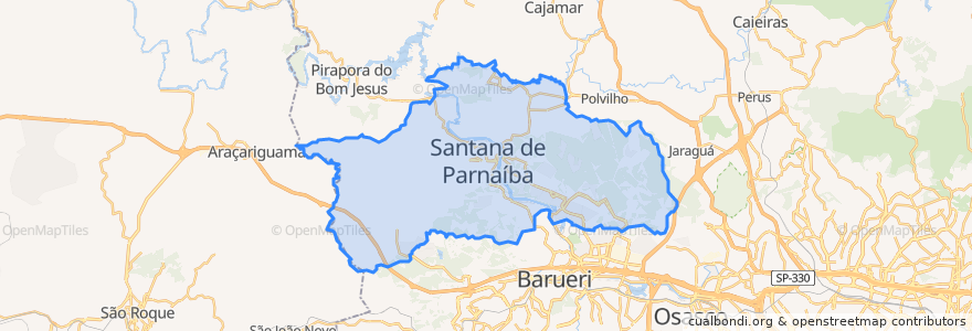 Mapa de ubicacion de Santana de Parnaíba.