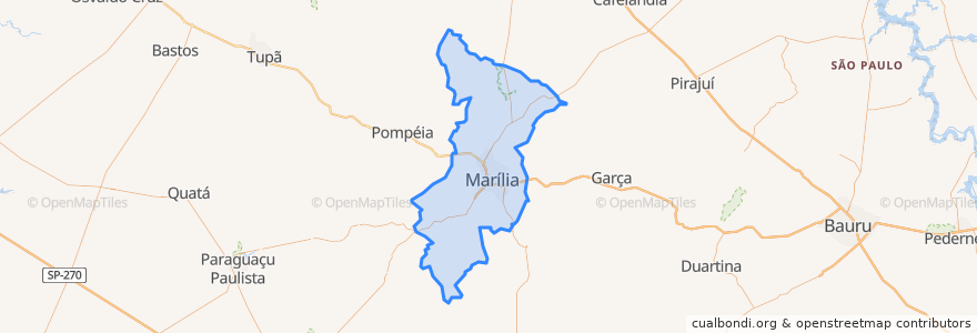 Mapa de ubicacion de Marília.