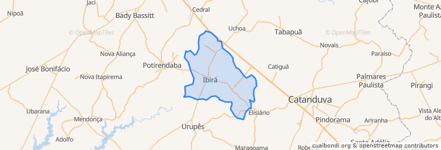 Mapa de ubicacion de Ibirá.