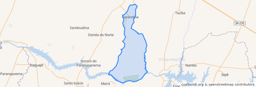 Mapa de ubicacion de Narandiba.