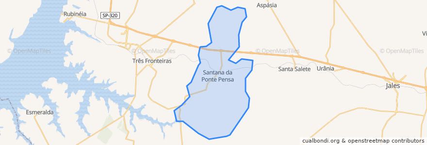 Mapa de ubicacion de Santana da Ponte Pensa.