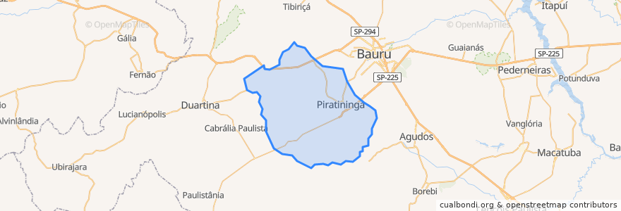 Mapa de ubicacion de Piratininga.