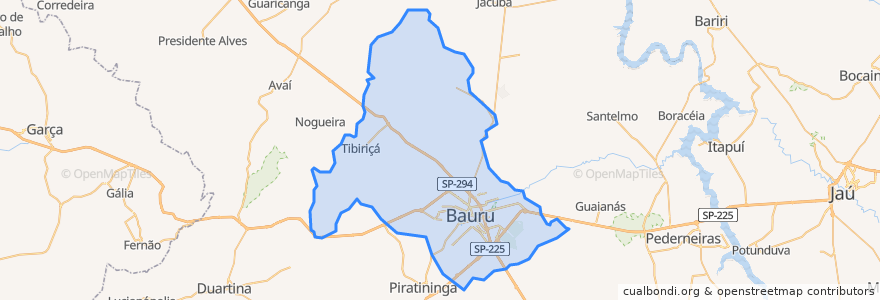 Mapa de ubicacion de Bauru.