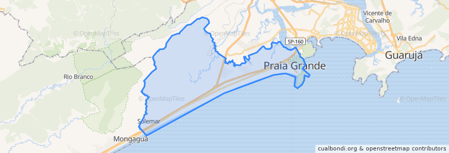 Mapa de ubicacion de Praia Grande.