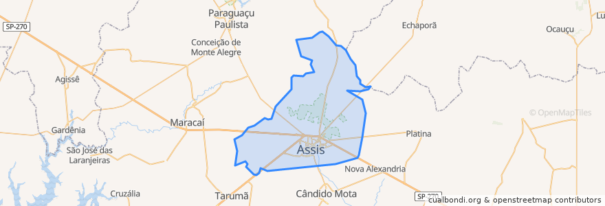 Mapa de ubicacion de Assis.