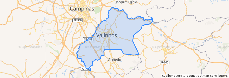 Mapa de ubicacion de Valinhos.