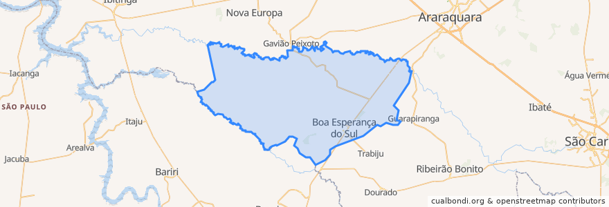 Mapa de ubicacion de Boa Esperança do Sul.