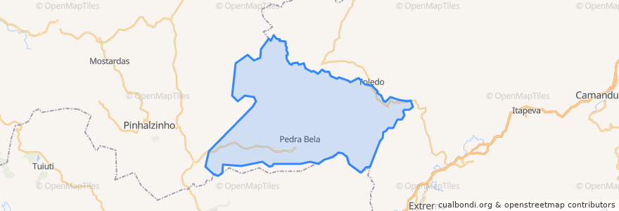 Mapa de ubicacion de Pedra Bela.