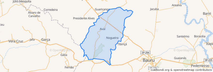 Mapa de ubicacion de Avaí.