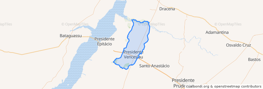 Mapa de ubicacion de Presidente Venceslau.