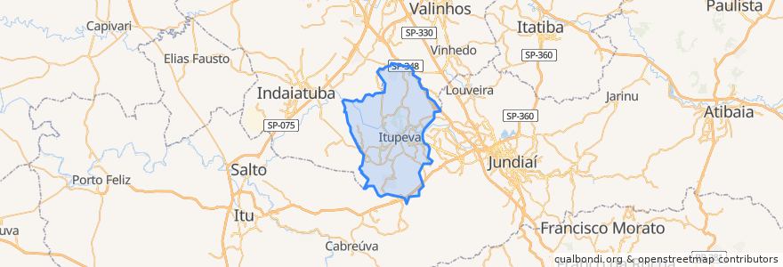 Mapa de ubicacion de Itupeva.