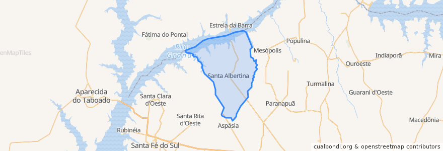 Mapa de ubicacion de Santa Albertina.