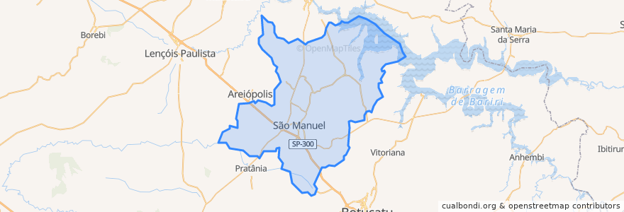 Mapa de ubicacion de São Manuel.