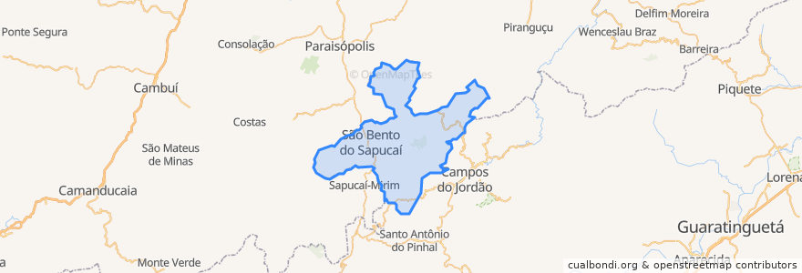 Mapa de ubicacion de São Bento do Sapucaí.