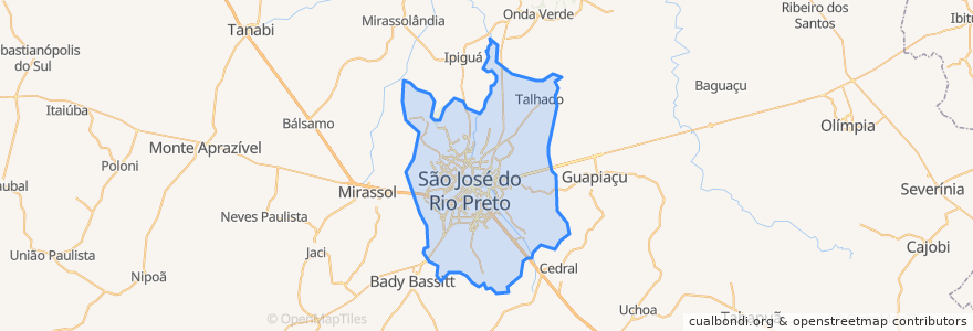 Mapa de ubicacion de São José do Rio Preto.