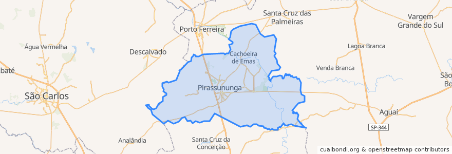 Mapa de ubicacion de Pirassununga.