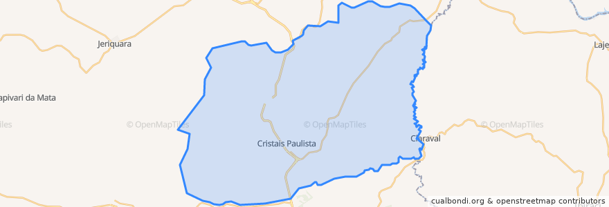 Mapa de ubicacion de Cristais Paulista.