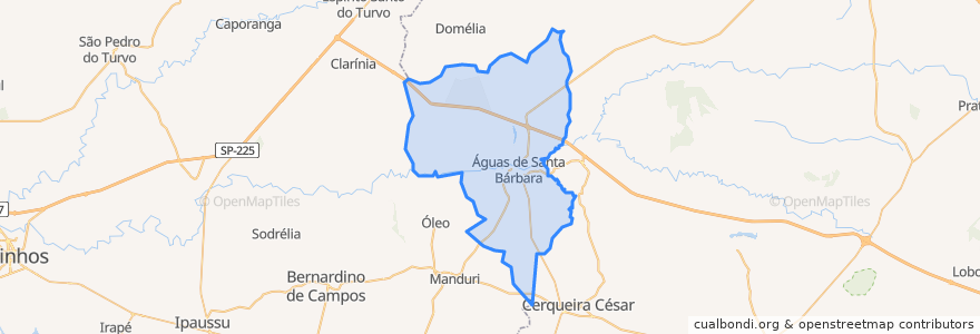 Mapa de ubicacion de Águas de Santa Bárbara.