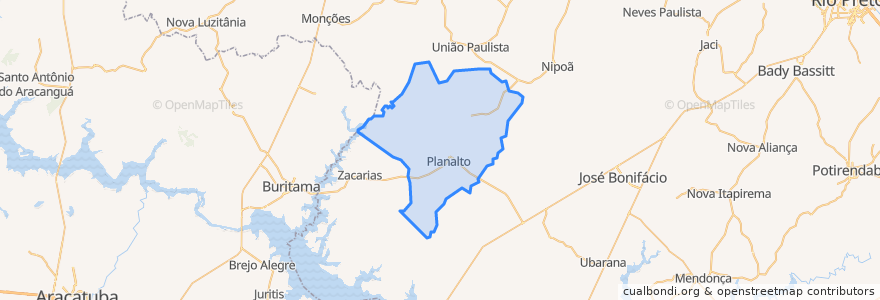 Mapa de ubicacion de Planalto.