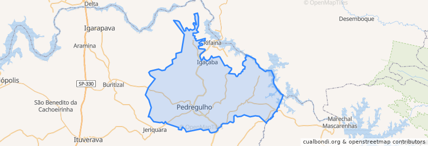 Mapa de ubicacion de Pedregulho.