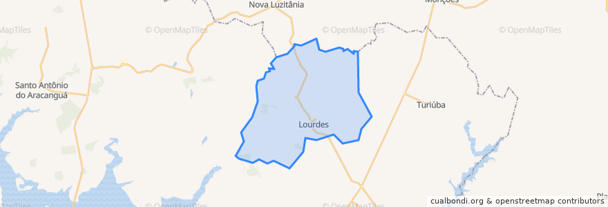 Mapa de ubicacion de Lourdes.