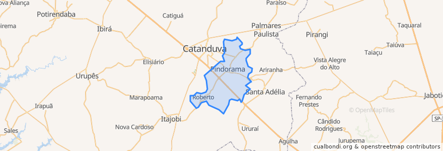 Mapa de ubicacion de Pindorama.