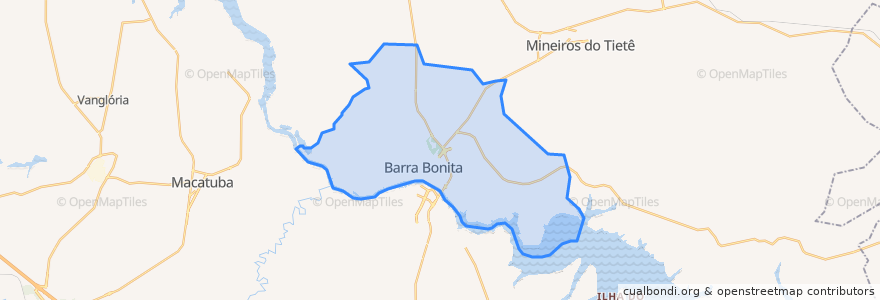 Mapa de ubicacion de Barra Bonita.