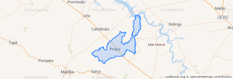 Mapa de ubicacion de Pirajuí.