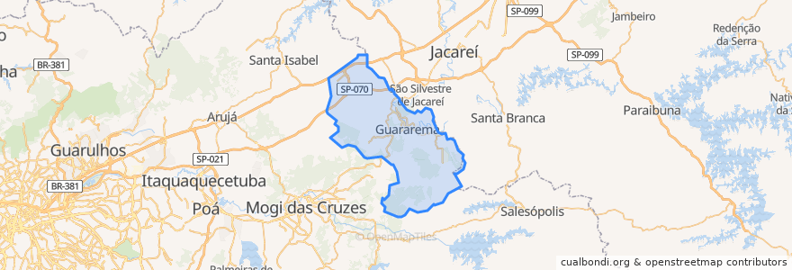 Mapa de ubicacion de Guararema.