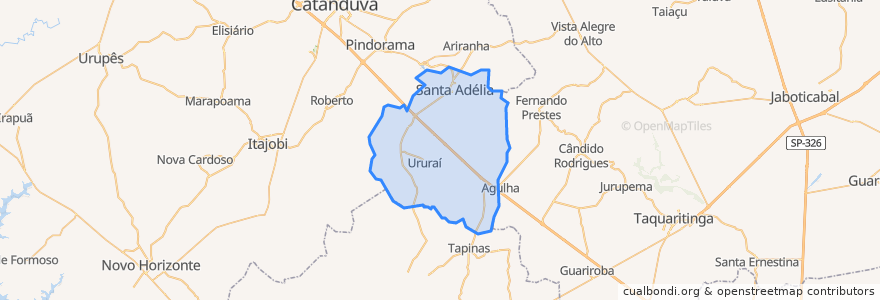 Mapa de ubicacion de Santa Adélia.