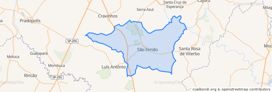 Mapa de ubicacion de São Simão.