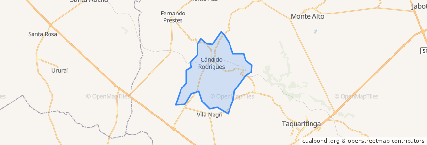 Mapa de ubicacion de Cândido Rodrigues.