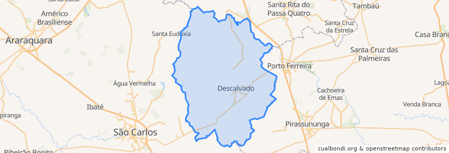 Mapa de ubicacion de Descalvado.