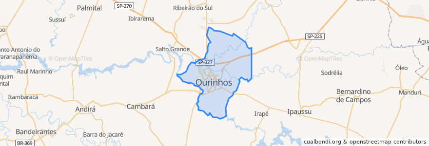 Mapa de ubicacion de Ourinhos.