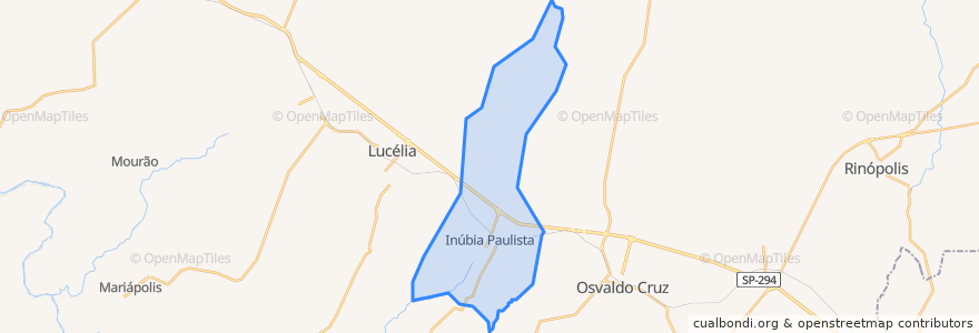 Mapa de ubicacion de Inúbia Paulista.