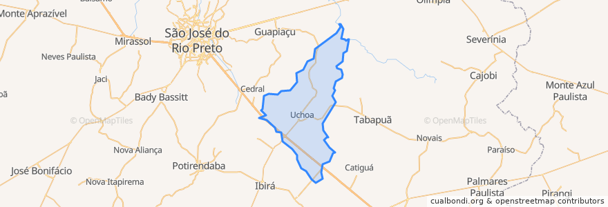 Mapa de ubicacion de Uchoa.