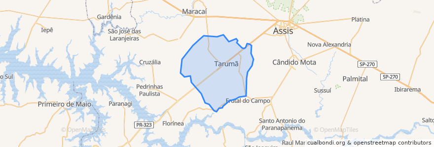 Mapa de ubicacion de Tarumã.