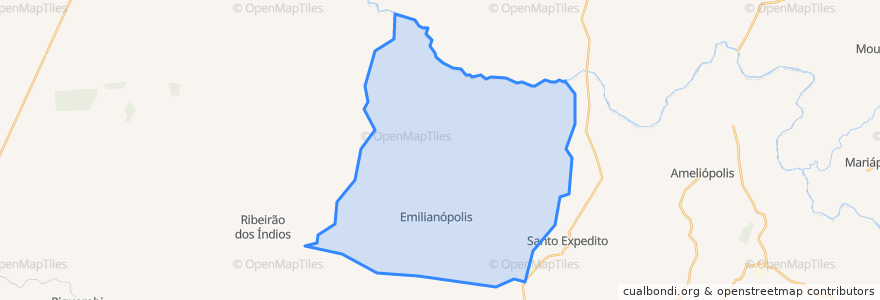 Mapa de ubicacion de Emilianópolis.