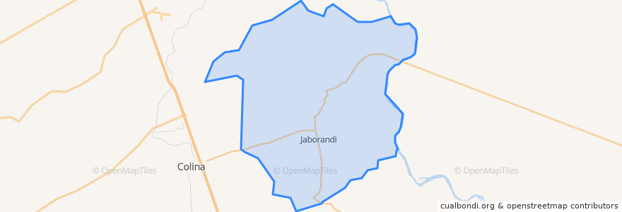 Mapa de ubicacion de Jaborandi.