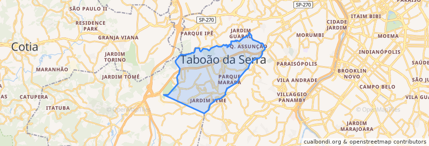 Mapa de ubicacion de Taboão da Serra.