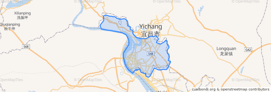 Mapa de ubicacion de 西陵区.